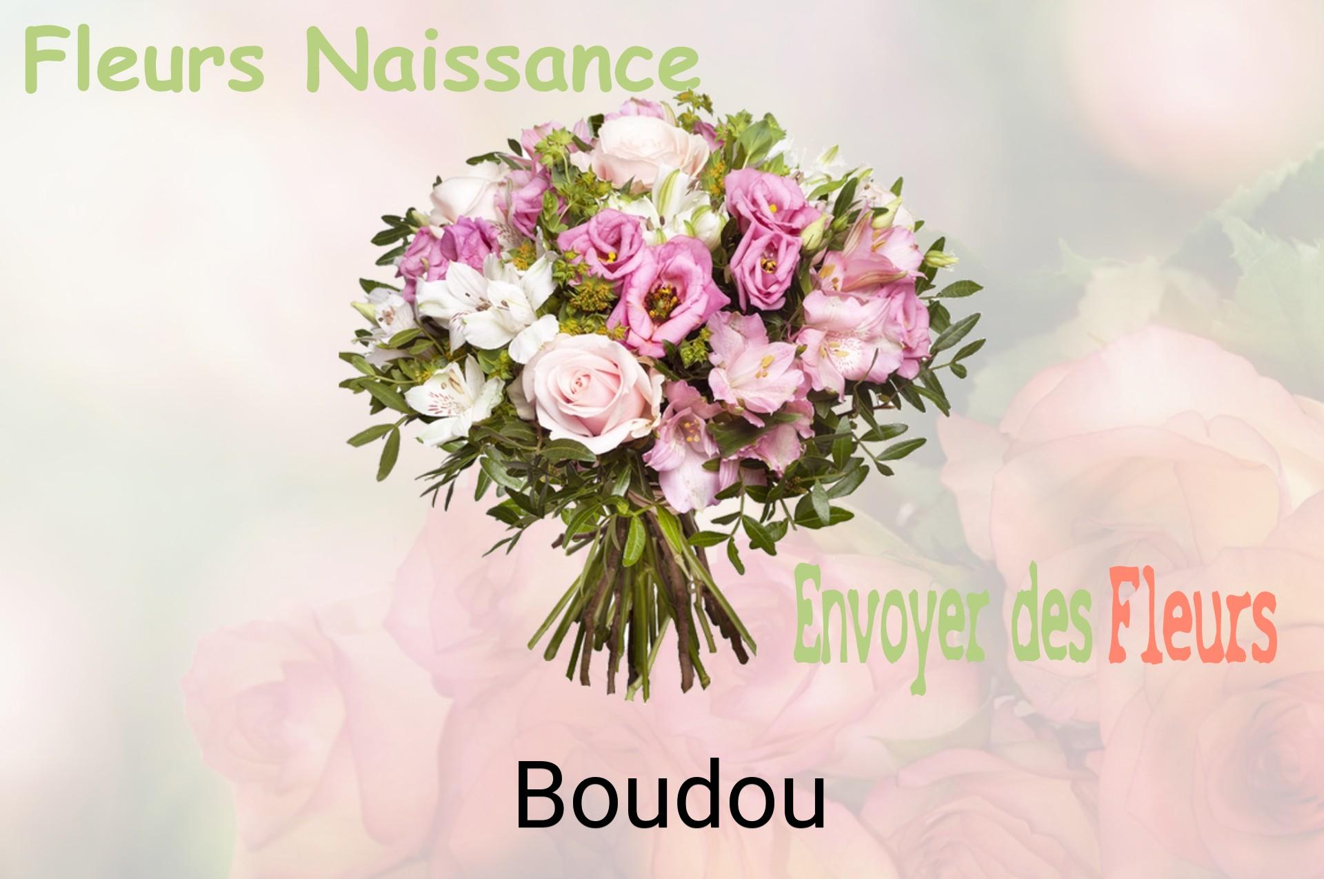 Bouquet de fleurs de naissance livré à Boudou