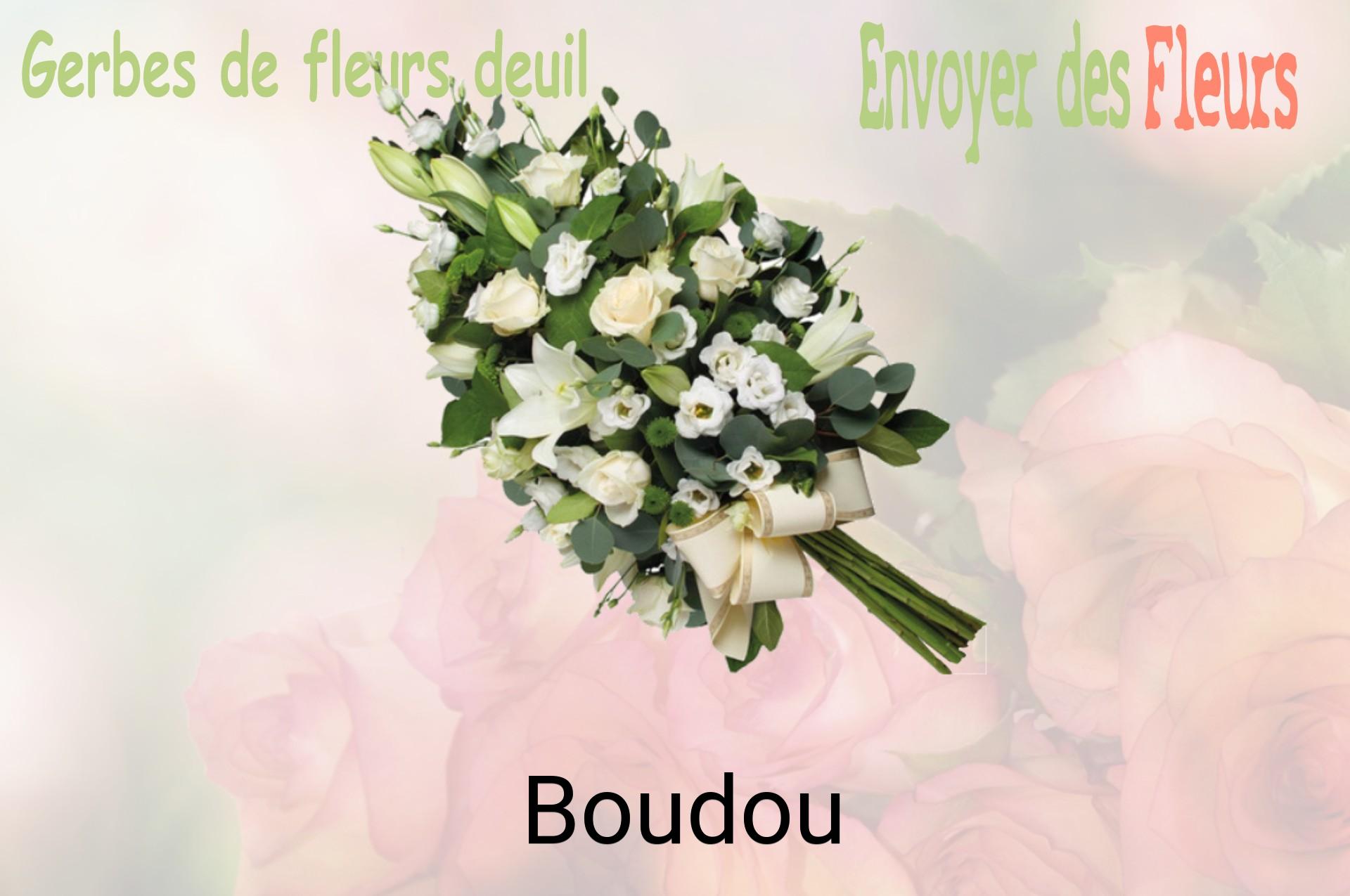 Gerbe de fleurs de deuil livrée à Boudou